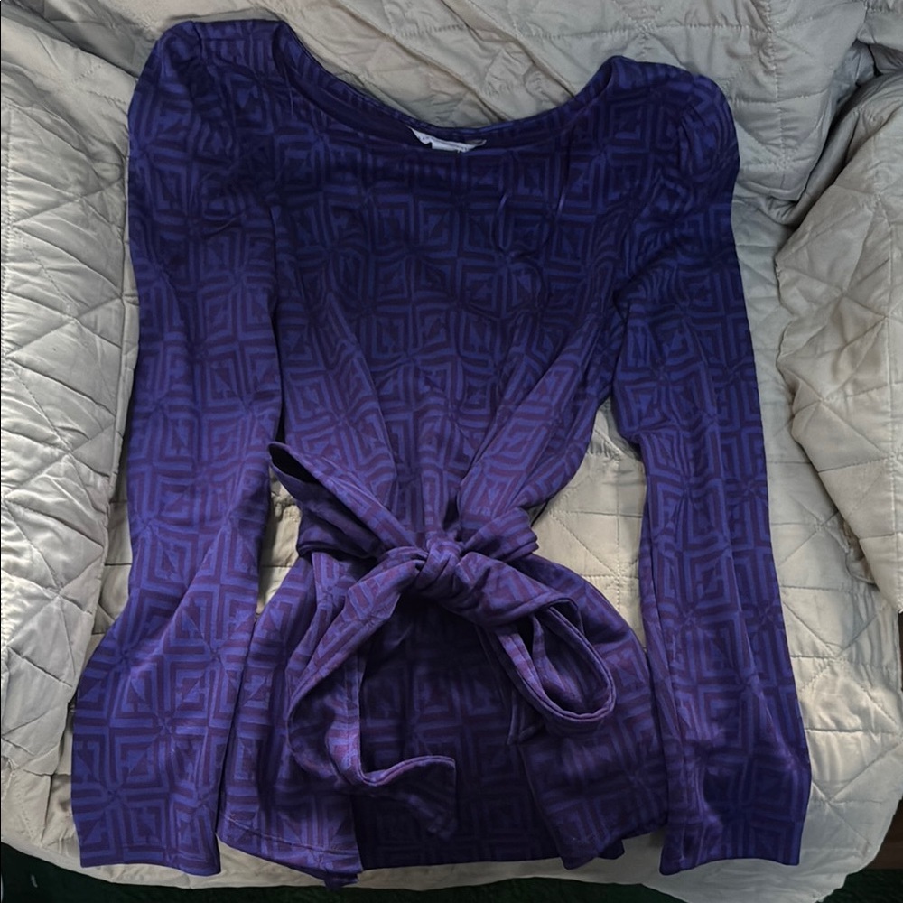 Purple Geometric Long Sleeve Top